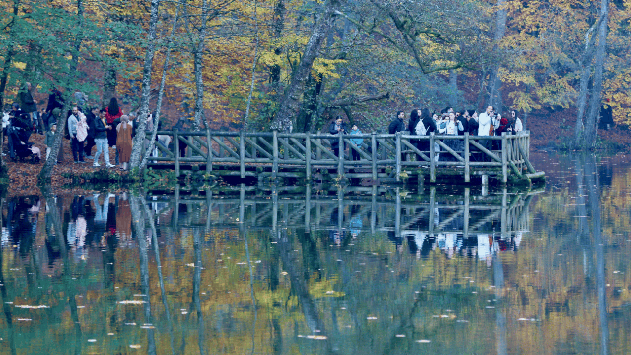 Foto - Kartpostallık manzara: Yedigöller Milli Parkı, sonbahar renkleriyle ziyaretçi akınına uğradı