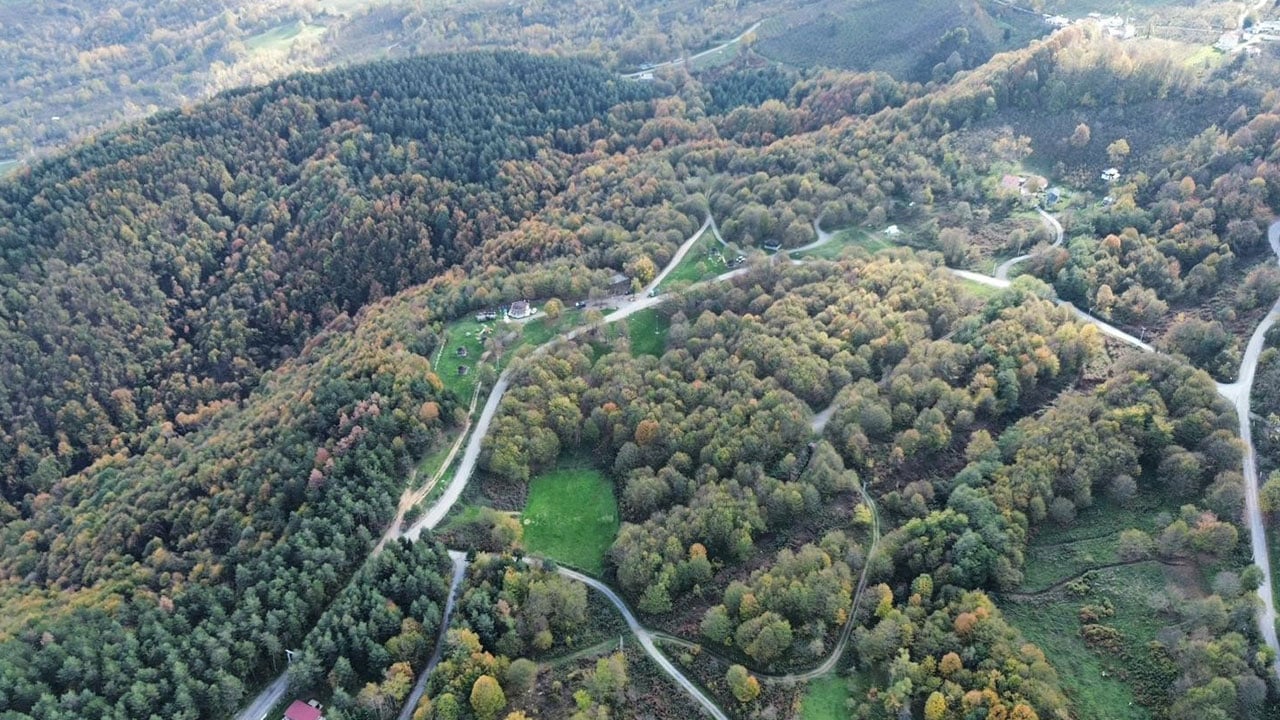Kartpostallık sonbahar! Dağlar sarı-kızıl renklere büründü