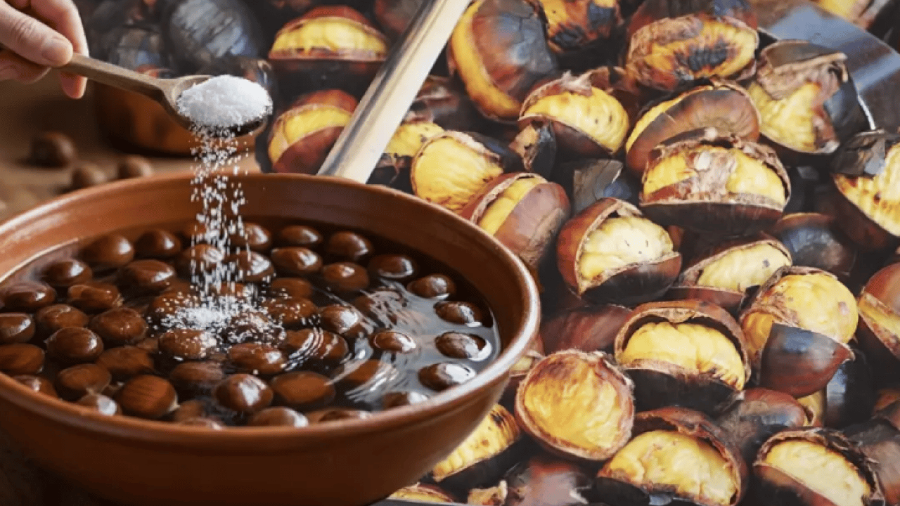 Kestane bu şekilde kolay soyuluyor! Suyuna bir kaşık atın yeter!