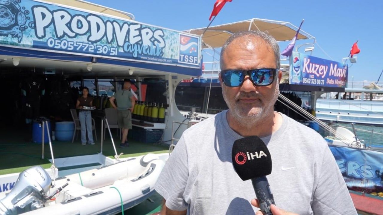 Foto - Kısıtlı alanlar dalışa açıldı Dalış turizmine sevindirici haber Ayvalık’tan geldi
