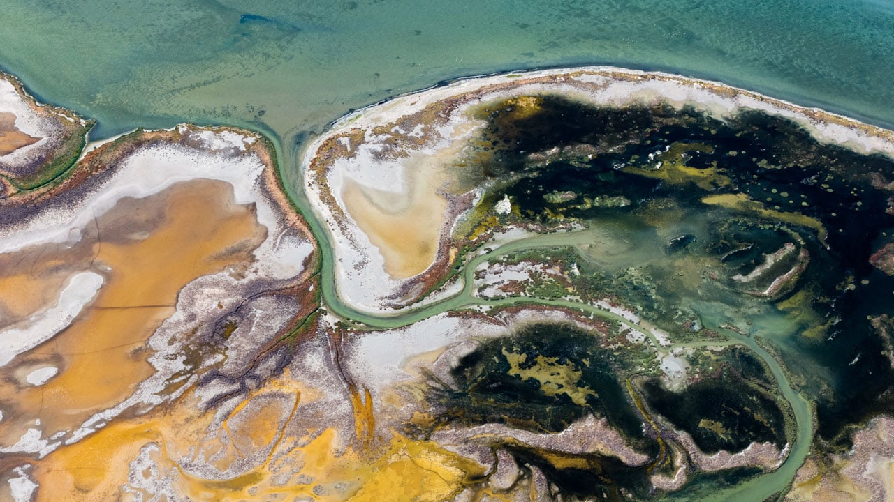 Foto - Kuraklık doğayı tabloya çevirdi! Menderesler renk cümbüşüne dönüştü
