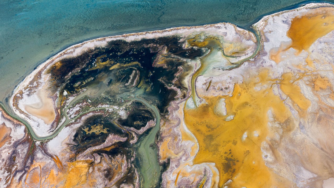 Kuraklık doğayı tabloya çevirdi! Menderesler renk cümbüşüne dönüştü