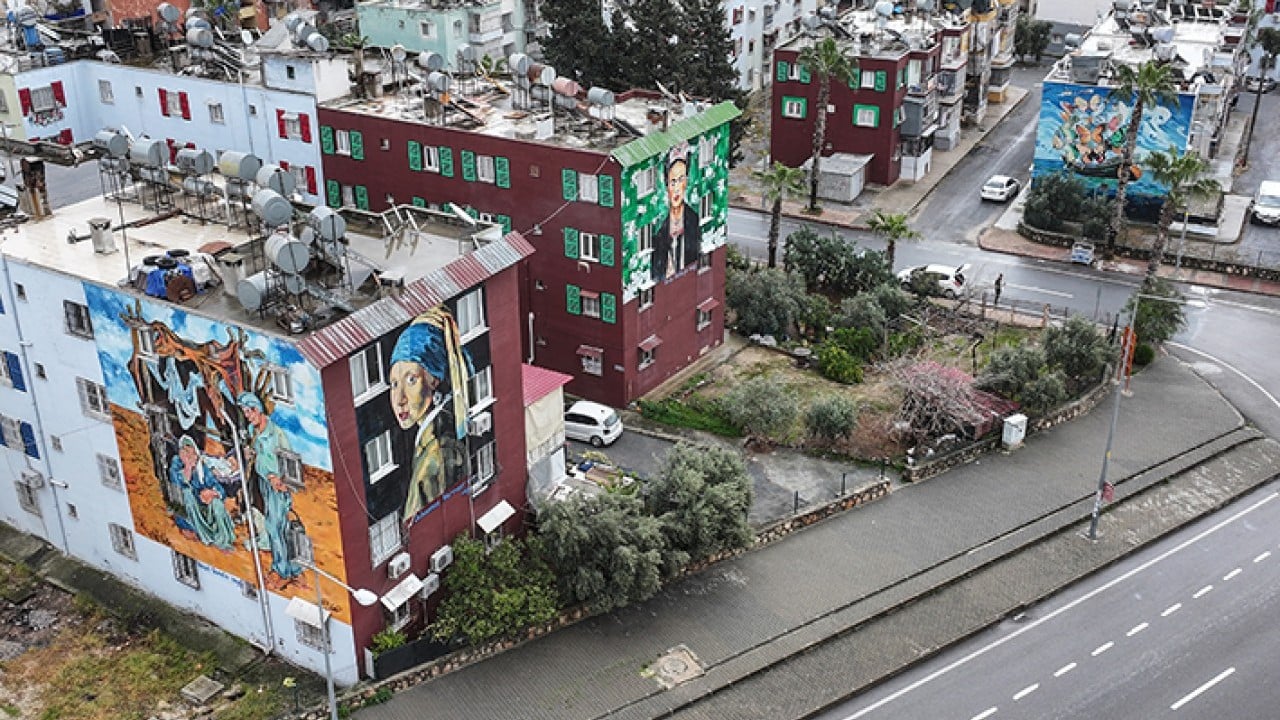 Mahalle açık hava sanat galerisine döndü