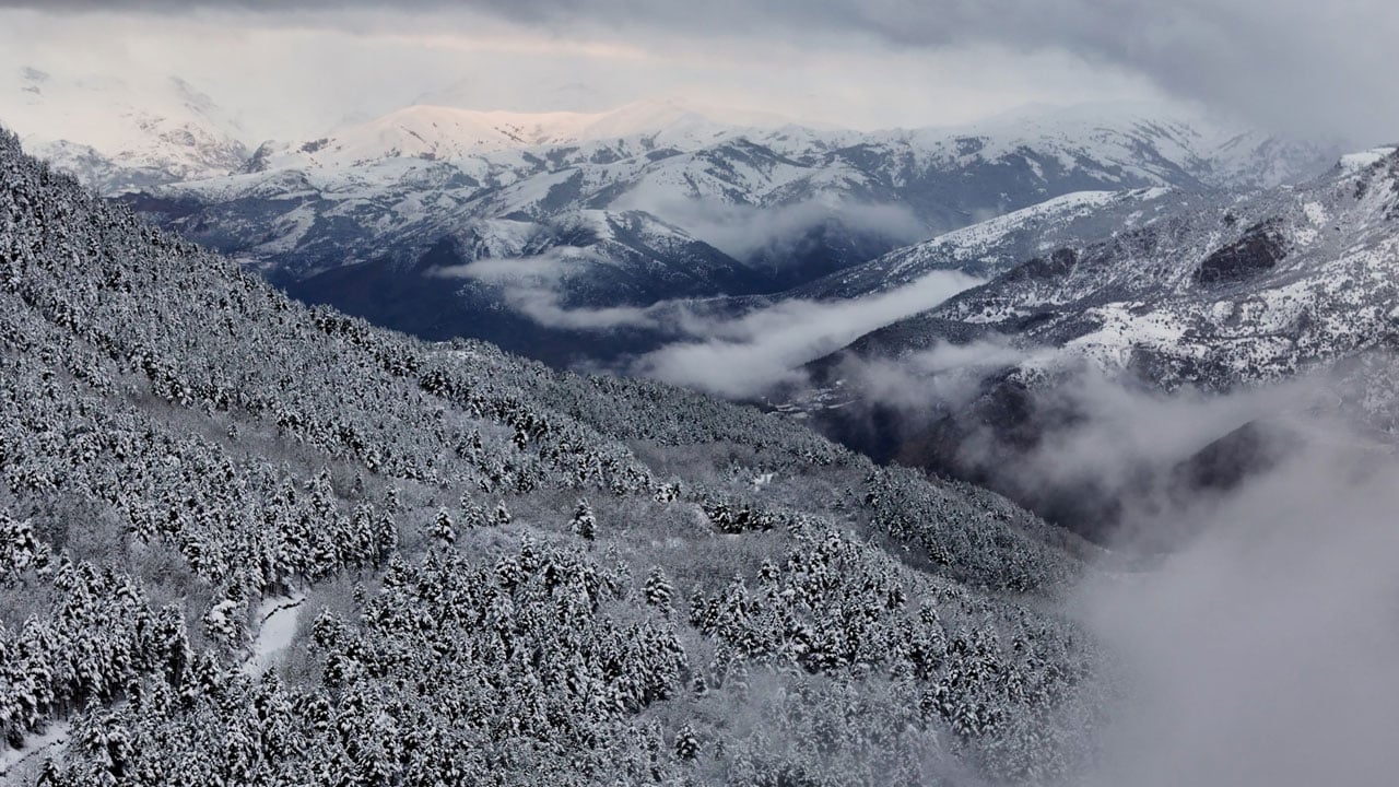 Foto - Masalsı manzara! Gümüşhane’de kar ve sis bir arada görüntülendi