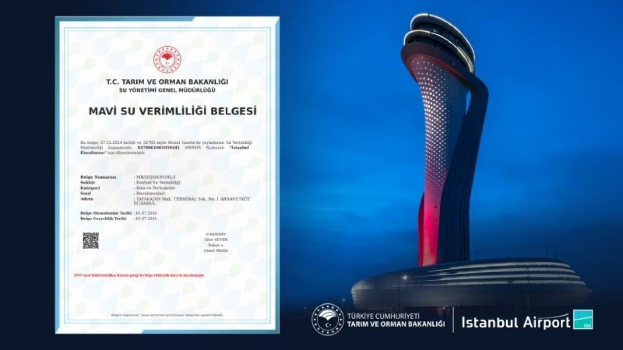 Foto - Mavi Su Verimliliği Belgesi aldı İstanbul Havalimanı’ndan bir ilk