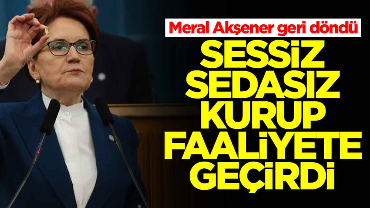 Meral Akşener geri döndü: Sessiz sedasız kurup faaliyete geçirdi