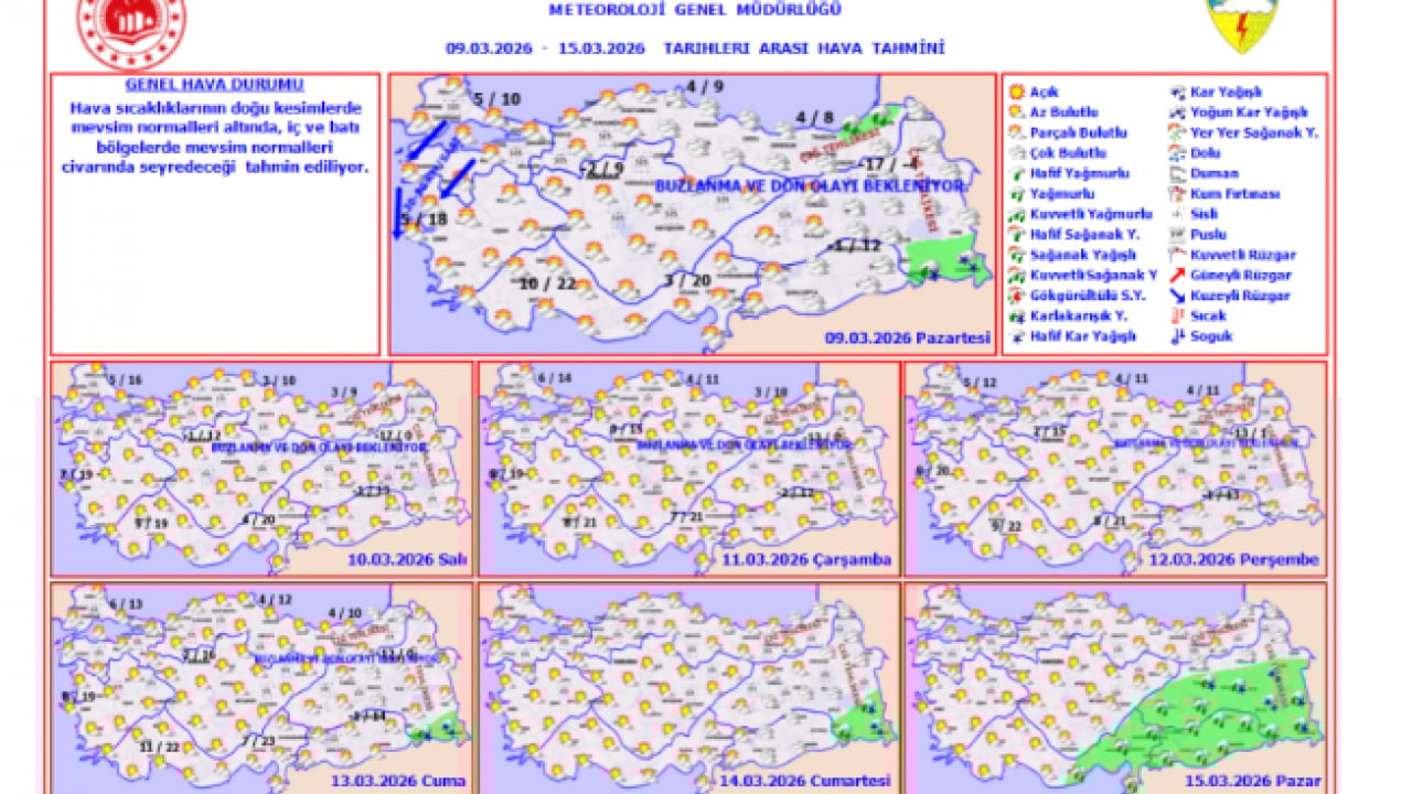 Foto - Meteoroloji haritayı paylaştı! Batı’da bahar, Doğu'da kar kış