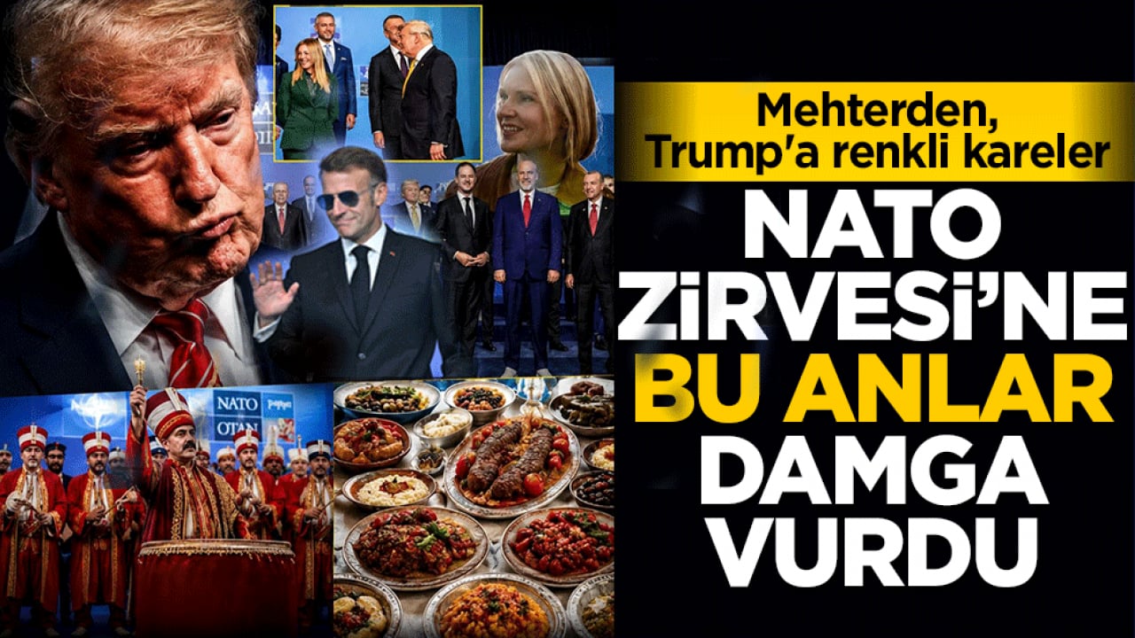 NATO Zirvesi'ne bu anlar damga vurdu! Mehterden Trump'a renkli kareler