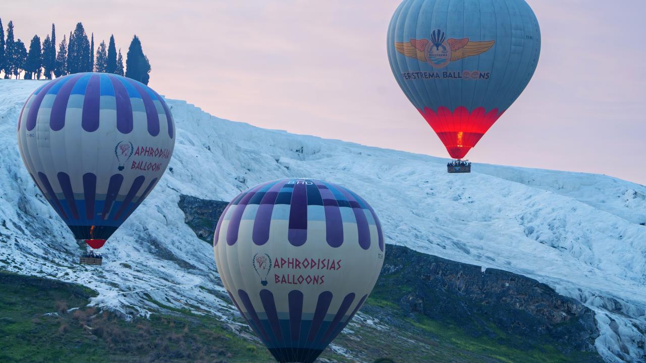 Foto - Pamukkale’de balon keyfi! Kartpostallık görüntüler ortaya çıktı