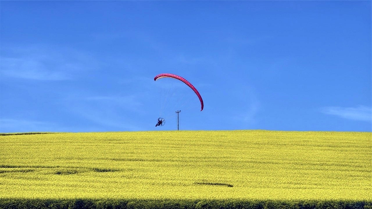 Foto - Paramotorla unutulmaz deneyim! Sarı denizin üzerinde uçtu
