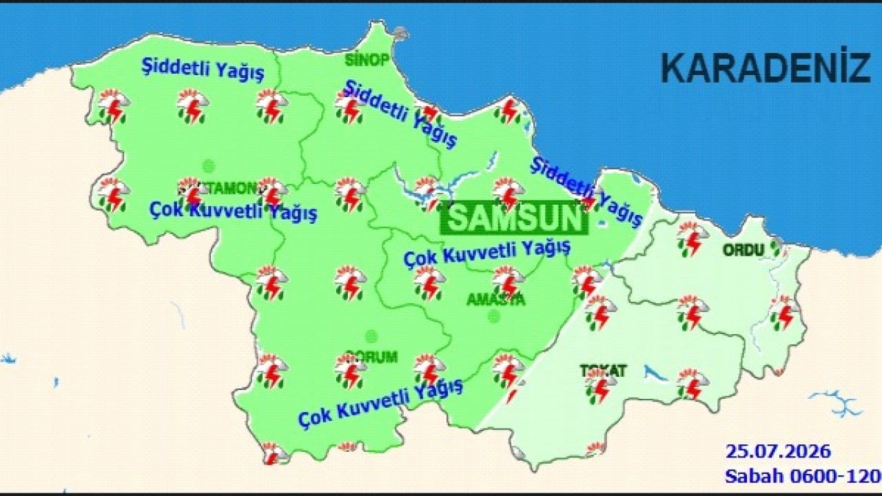 Foto - Samsun o alanda ilk ikiye girdi Sağanak yağış rekor getirdi