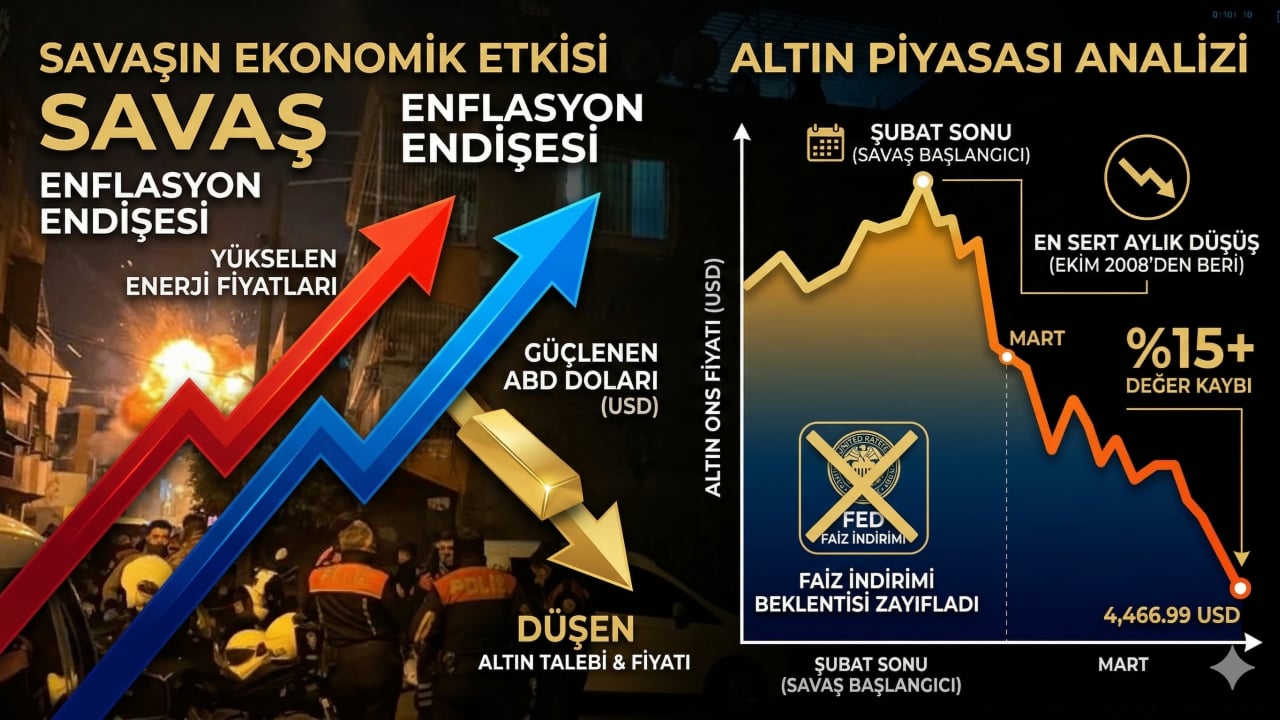 Foto - Savaşın Gölgesinde Altın Çakıldı: 2008'den Bu yana en sert aylık düşüş!