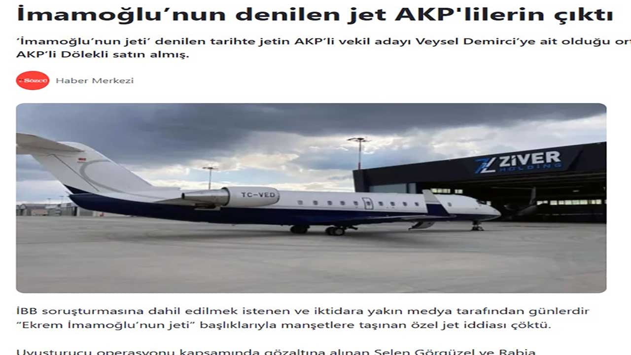 Foto - Sözcü'den algı operasyonu! İmamoğlu'nun uçağı üzerinden karalama