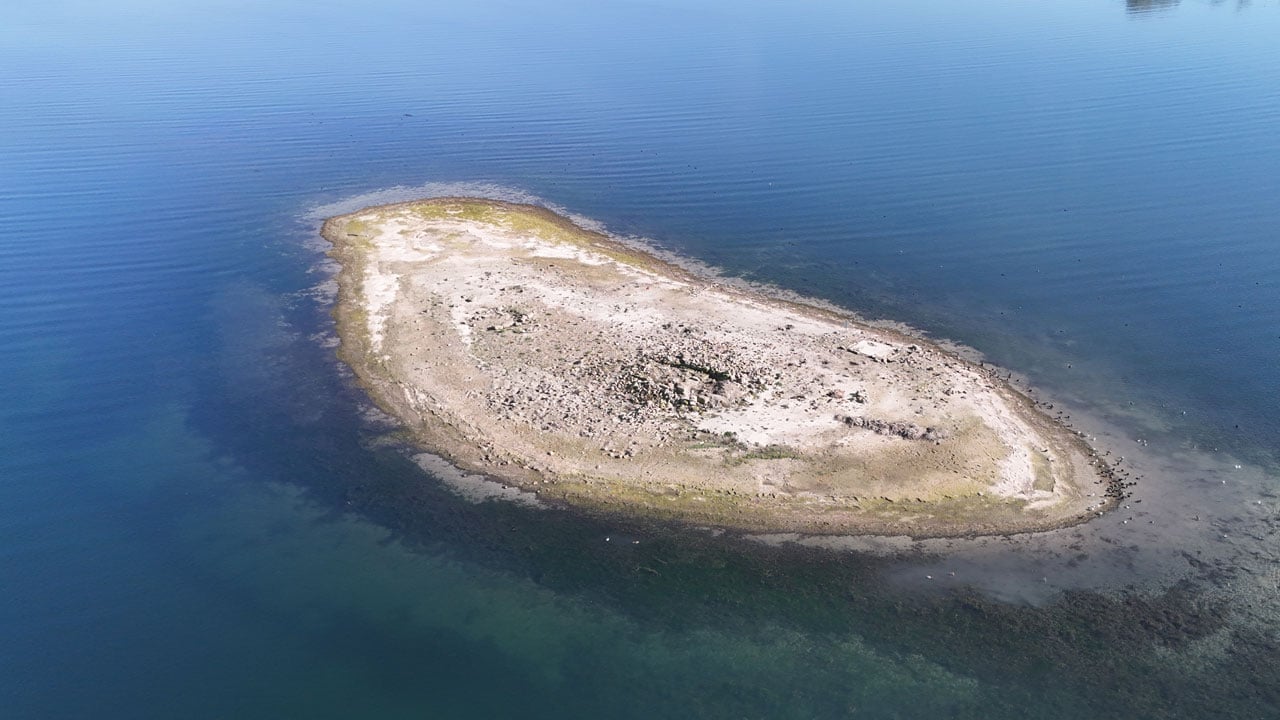Foto - Su çekilince ortaya çıktı! Mozaikli yapının sırrı çözülüyor