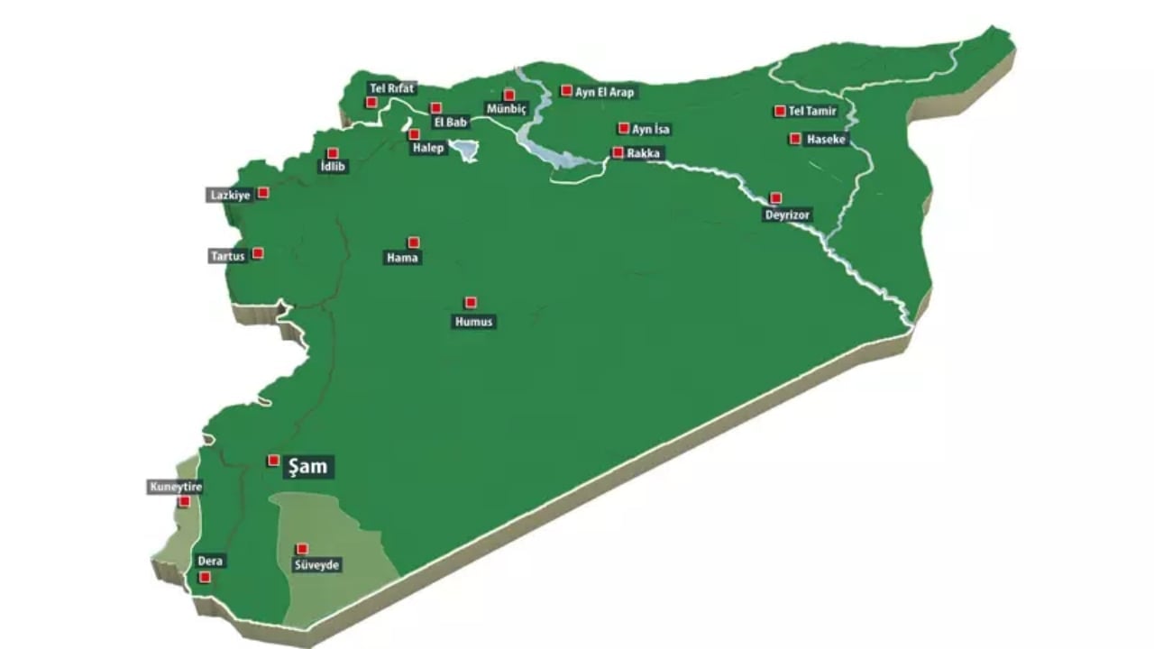 Foto - Suriye haritasında dikkat çeken "Türkiye" detayı! Artık tek renk