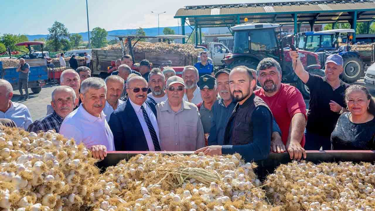 Foto - Taşköprü'de sarımsak sezonu açıldı: İlk pazar dualarla kuruldu