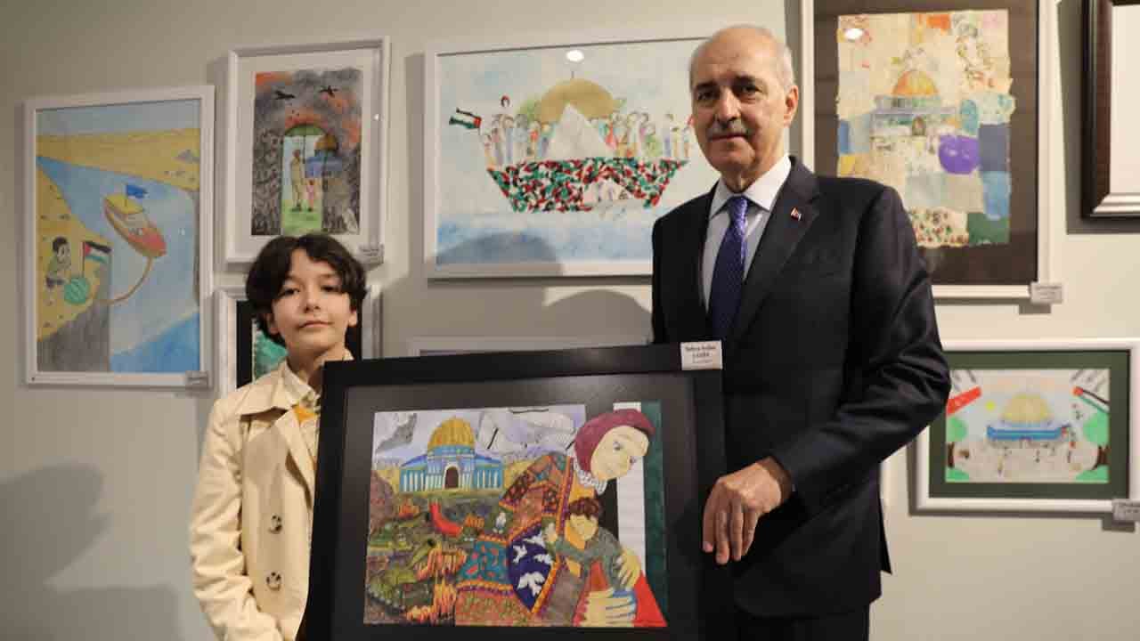 Foto - TBMM Başkanı Kurtulmuş’tan sergide Filistin vurgusu: ‘Gazzeli anne ve çocuklar için dünyaya ses ver’