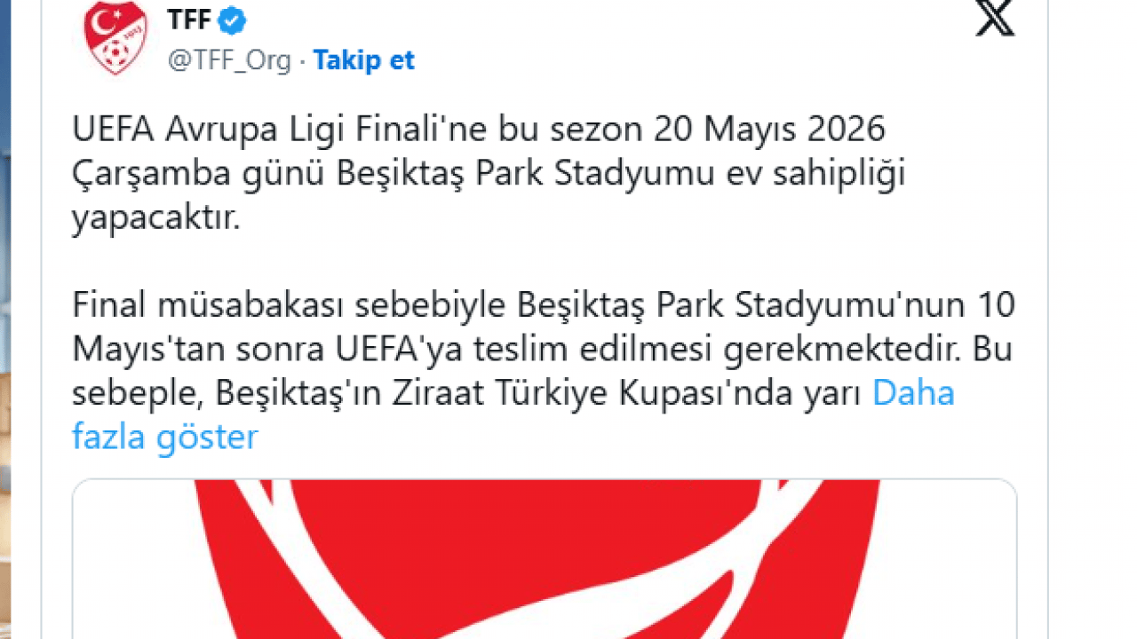 Foto - TFF’den resmi açıklama: Kupa takvimine Avrupa finali ayarı!