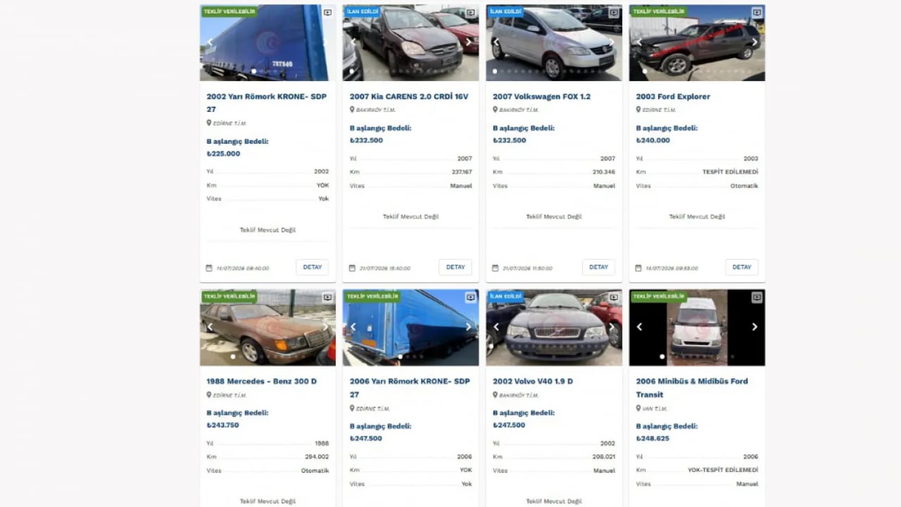 Foto - Ticaret Bakanlığı düğmeye bastı! Yüzlerce araç ihaleyle satılıyor! Telefon fiyatına bile otomobil var