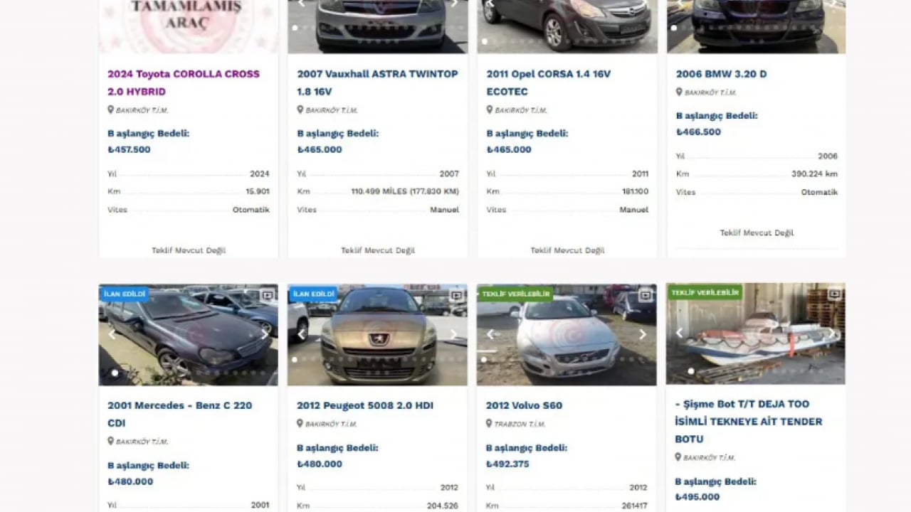 Foto - Ticaret Bakanlığı düğmeye bastı! Yüzlerce araç ihaleyle satılıyor! Telefon fiyatına bile otomobil var
