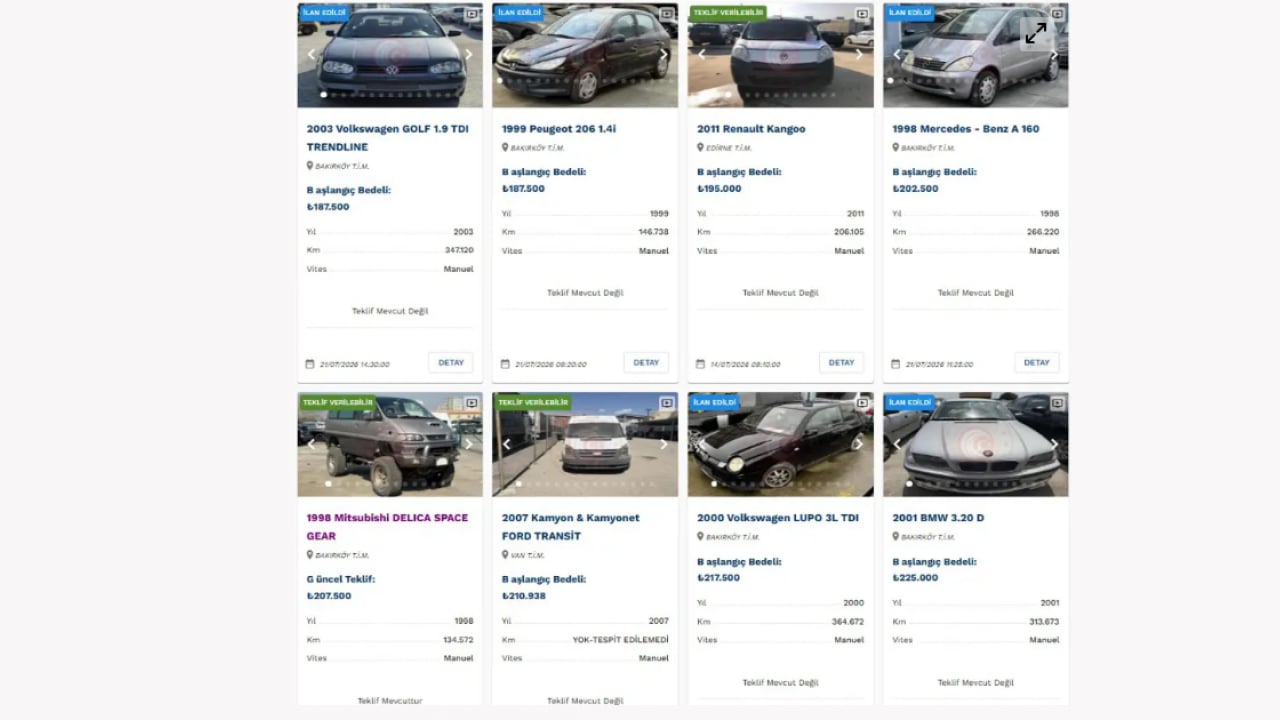Foto - Ticaret Bakanlığı düğmeye bastı! Yüzlerce araç ihaleyle satılıyor! Telefon fiyatına bile otomobil var