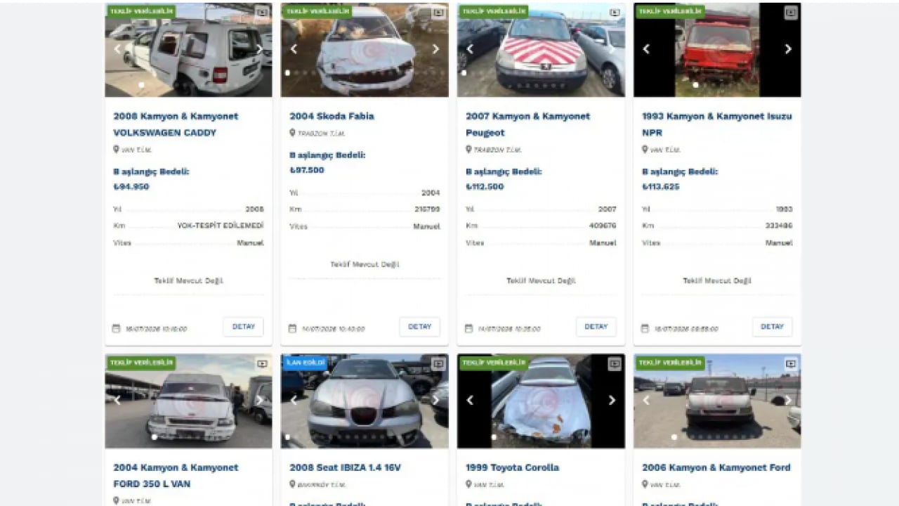 Foto - Ticaret Bakanlığı düğmeye bastı! Yüzlerce araç ihaleyle satılıyor! Telefon fiyatına bile otomobil var