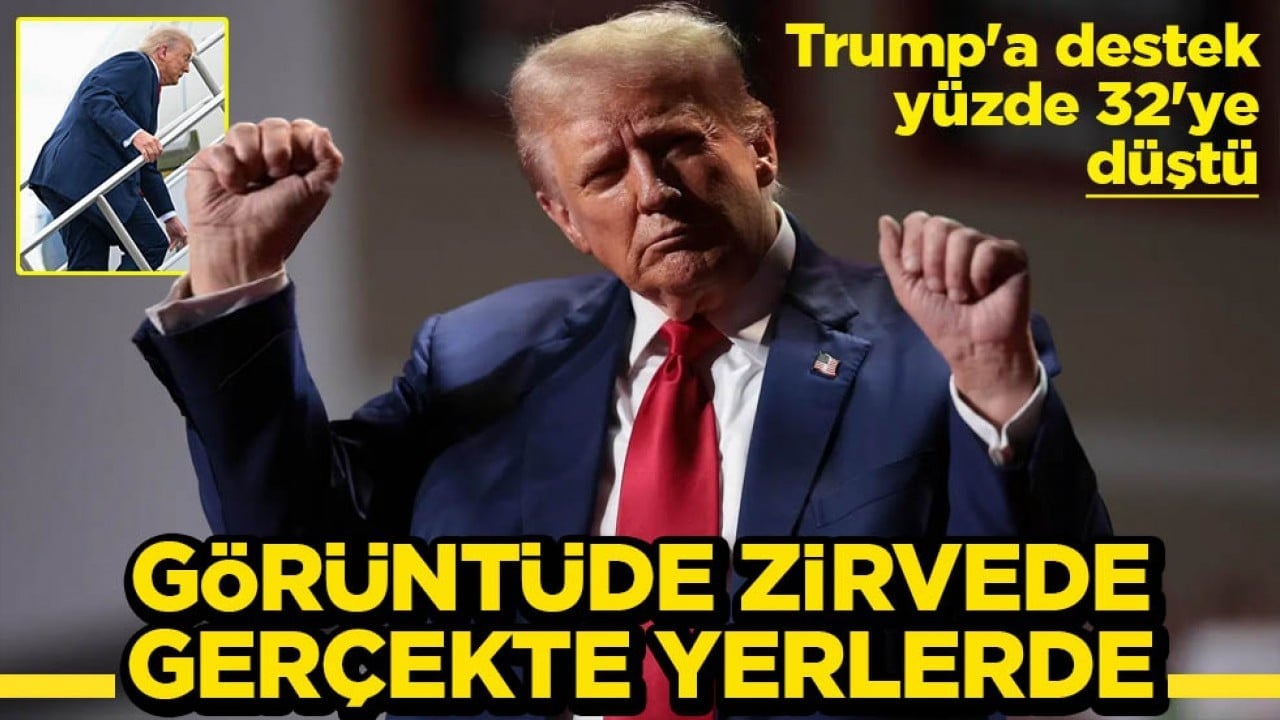 Trump'a destek yüzde 32'ye düştü Görüntüde zirvede gerçekte yerlerde