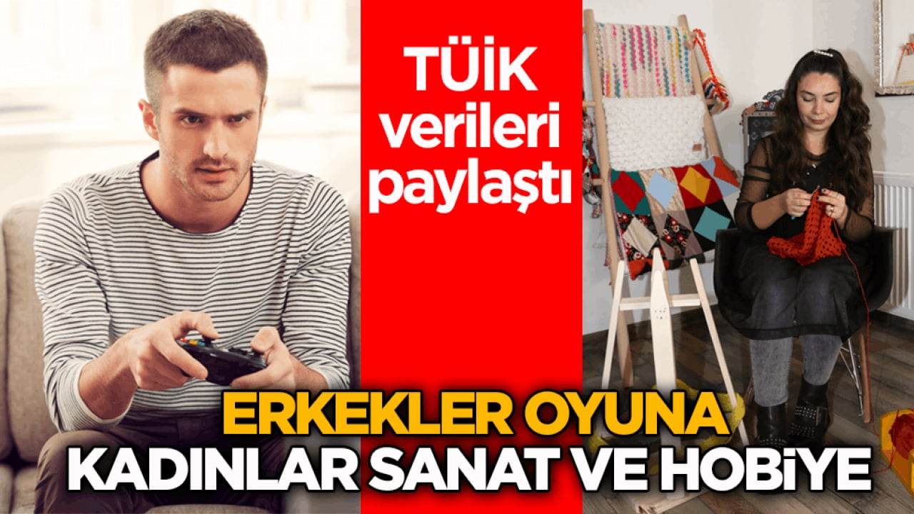 TÜİK verileri paylaştı! Erkekler oyuna, kadınlar sanat ve hobiye 
