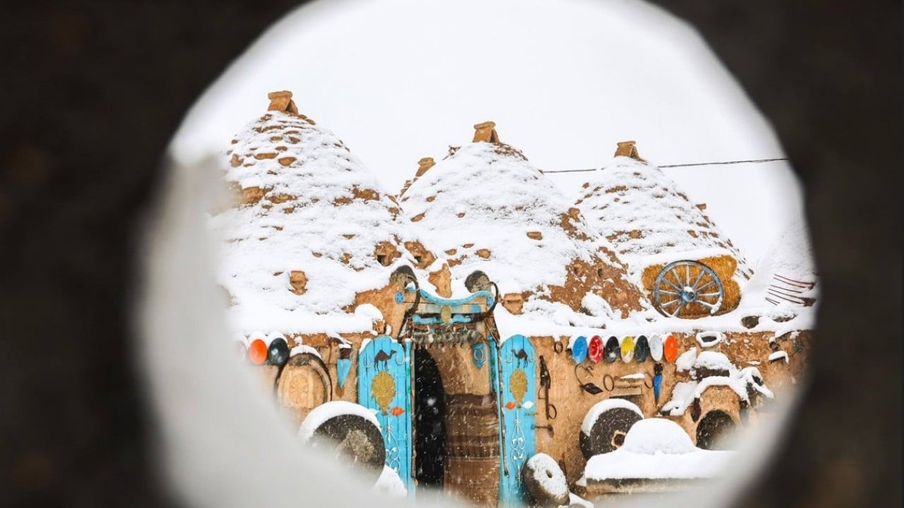 Foto - UNESCO Dünya Mirası Geçici Listesi'nde yer alıyor! Konik kubbeli evlerde kar manzarası
