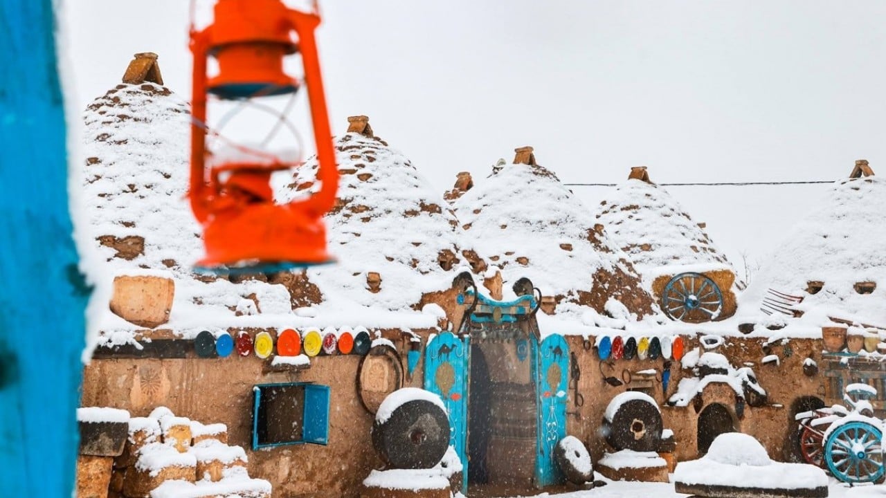 Foto - UNESCO Dünya Mirası Geçici Listesi'nde yer alıyor! Konik kubbeli evlerde kar manzarası