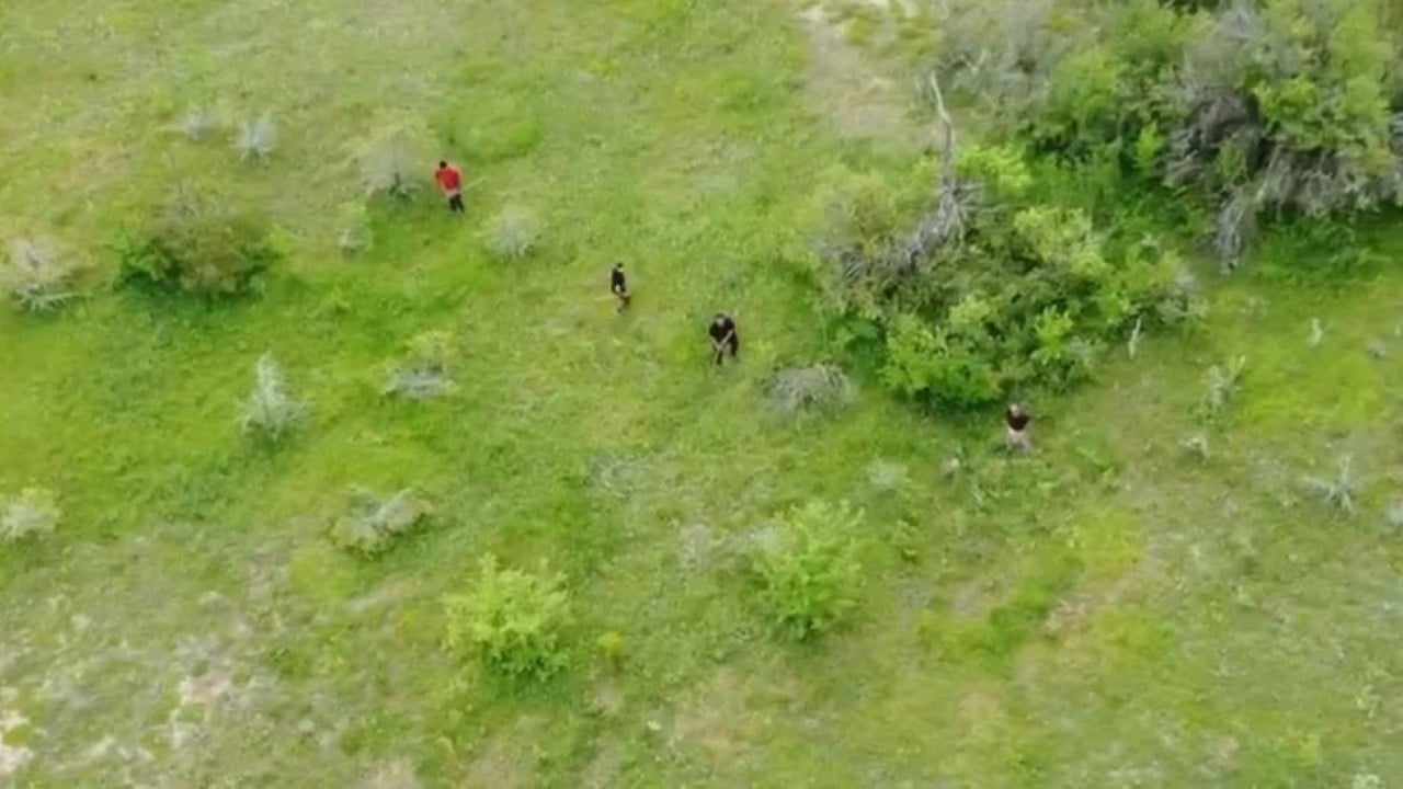 Uyanık muhtar dronla defineci yakaladı