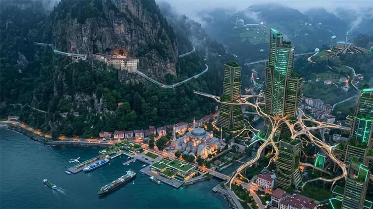 Foto - Yapay zeka il il çizim yaptı: İşte Türkiye’nin 100 yıl sonraki bilim kurgu filmi gibi hali