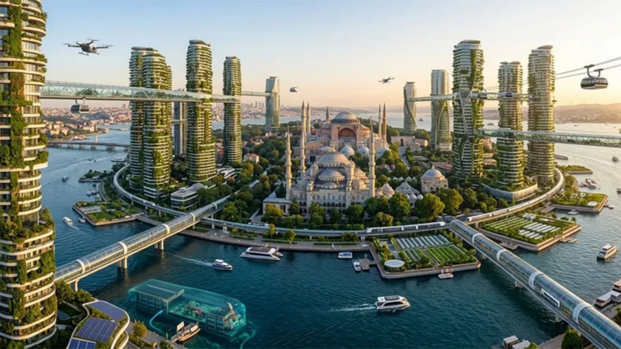 Foto - Yapay zeka il il çizim yaptı: İşte Türkiye’nin 100 yıl sonraki bilim kurgu filmi gibi hali