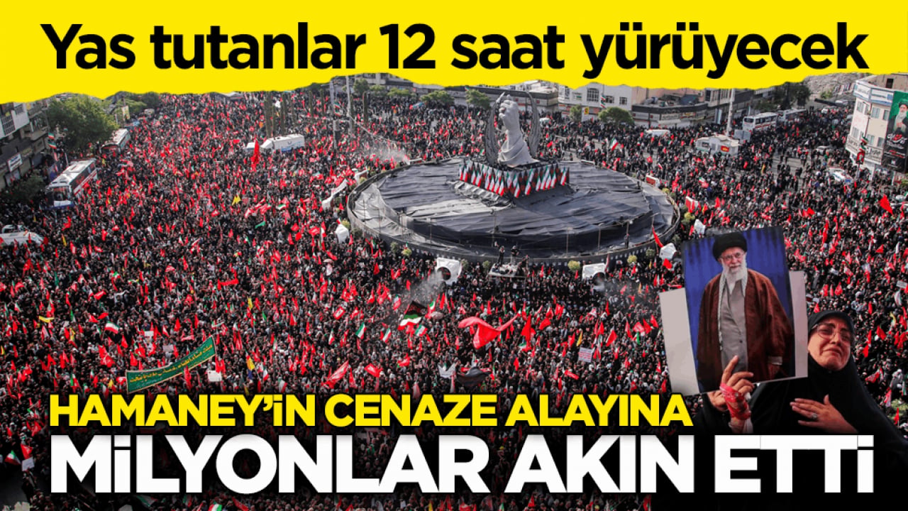 Yas tutanlar 12 saat yürüyecek! Hamaney’in cenaze alayına milyonlar akın etti