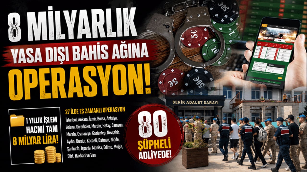 8 milyarlık yasa dışı bahis ağına operasyon! 80 şüpheli adliyeye sevk edildi