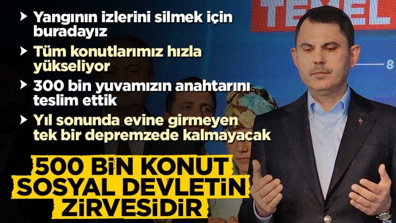 "81 ile 500 bin konut yapacağız" diyen Murat Kurum: Bu sosyal devletin zirvesidir