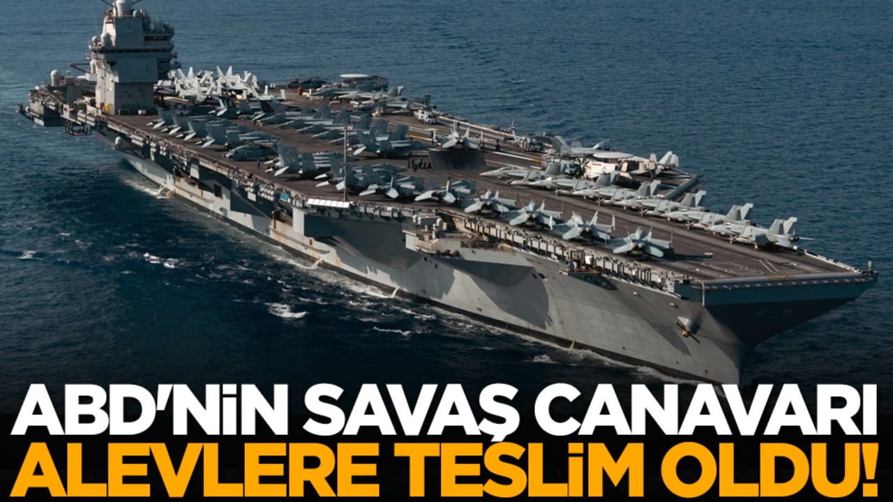 ABD'nin savaş canavarı alevlere teslim oldu!