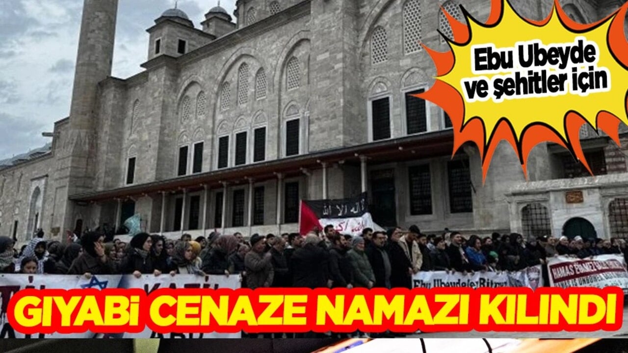 Siyonist İsrail'e karşı Kassam Tugayları Sözcüsü Ebu Ubeyde ve şehitler için gıyabi cenaze namazı kılındı!