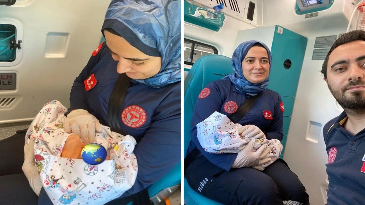Anne hastaneye yetişemedi, sağlık ekibi bebeği ambulansta doğurttu