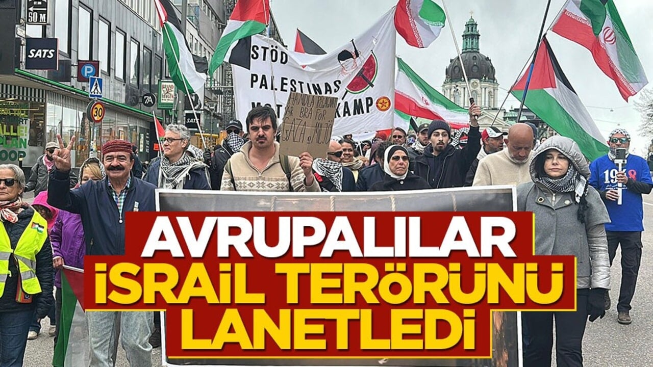 Avrupa ülkesinde yüzlerce insan İsrail'i protesto etti