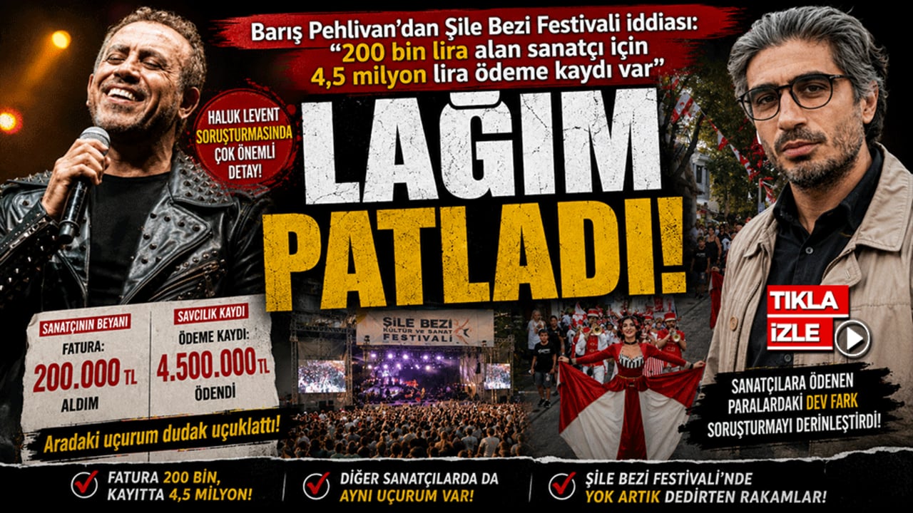 Barış Pehlivan'dan Şile Bezi Festivali iddiası: "200 bin lira alan sanatçı için 4,5 milyon lira ödeme kaydı var"