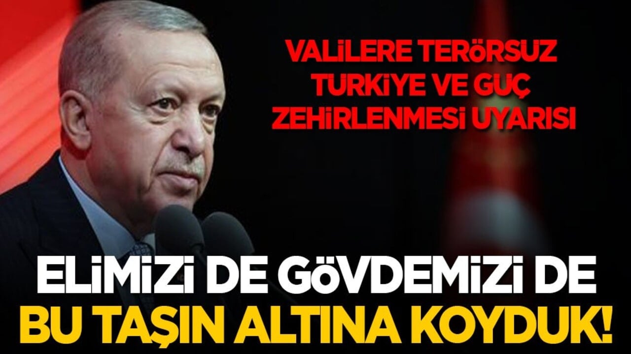 Başkan Erdoğan'dan valilere Terörsüz Türkiye ve güç zehirlenmesi uyarısı: Gövdemizi taşın altına koyduk