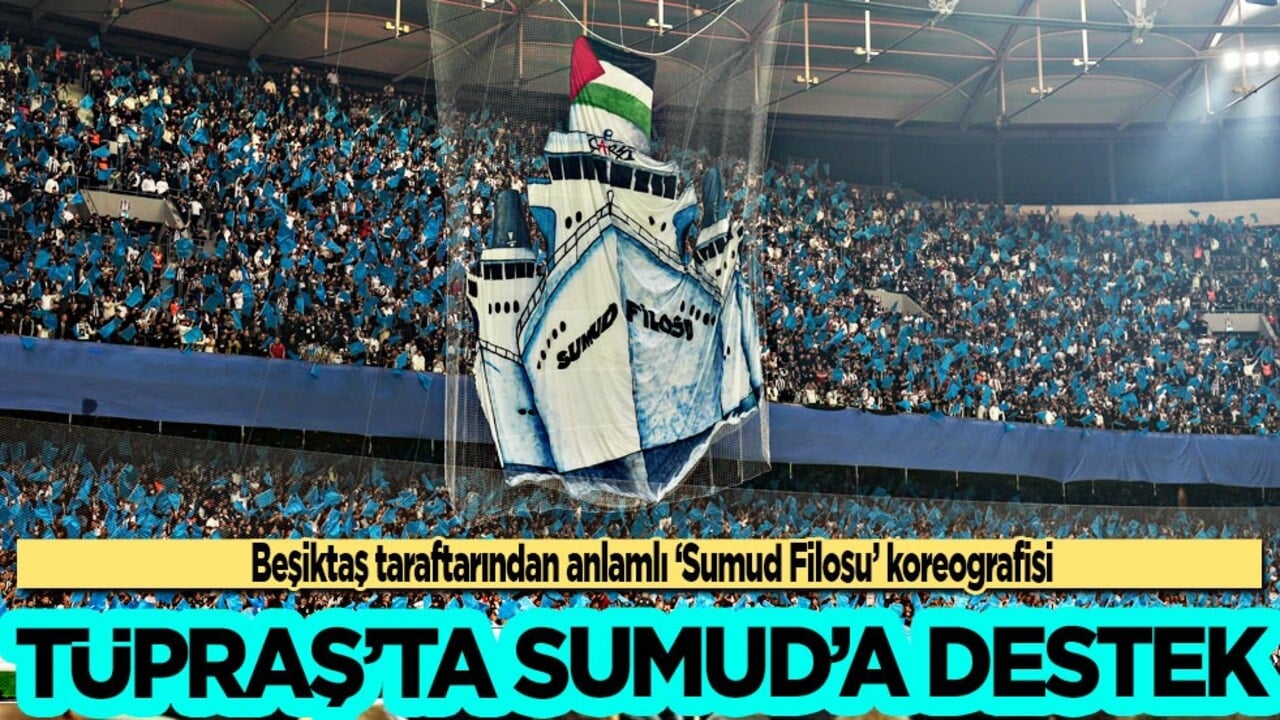 Beşiktaşlı taraftarlardan anlamlı 'Filistin' koreografisi