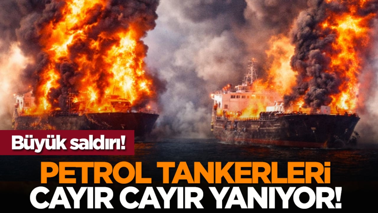 Büyük saldırı! Petrol tankerleri cayır cayır yanıyor!
