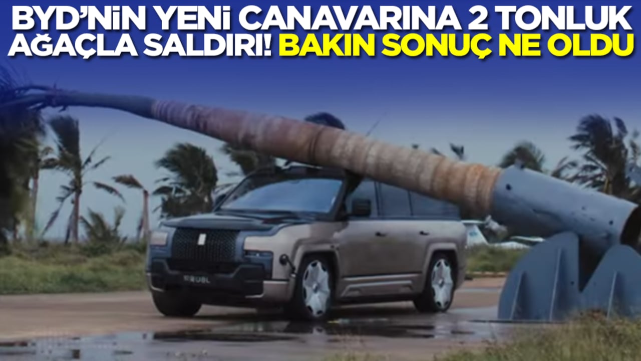 BYD'nin yeni canavarına 2 tonluk ağaçla saldırı! Bakın sonuç ne oldu