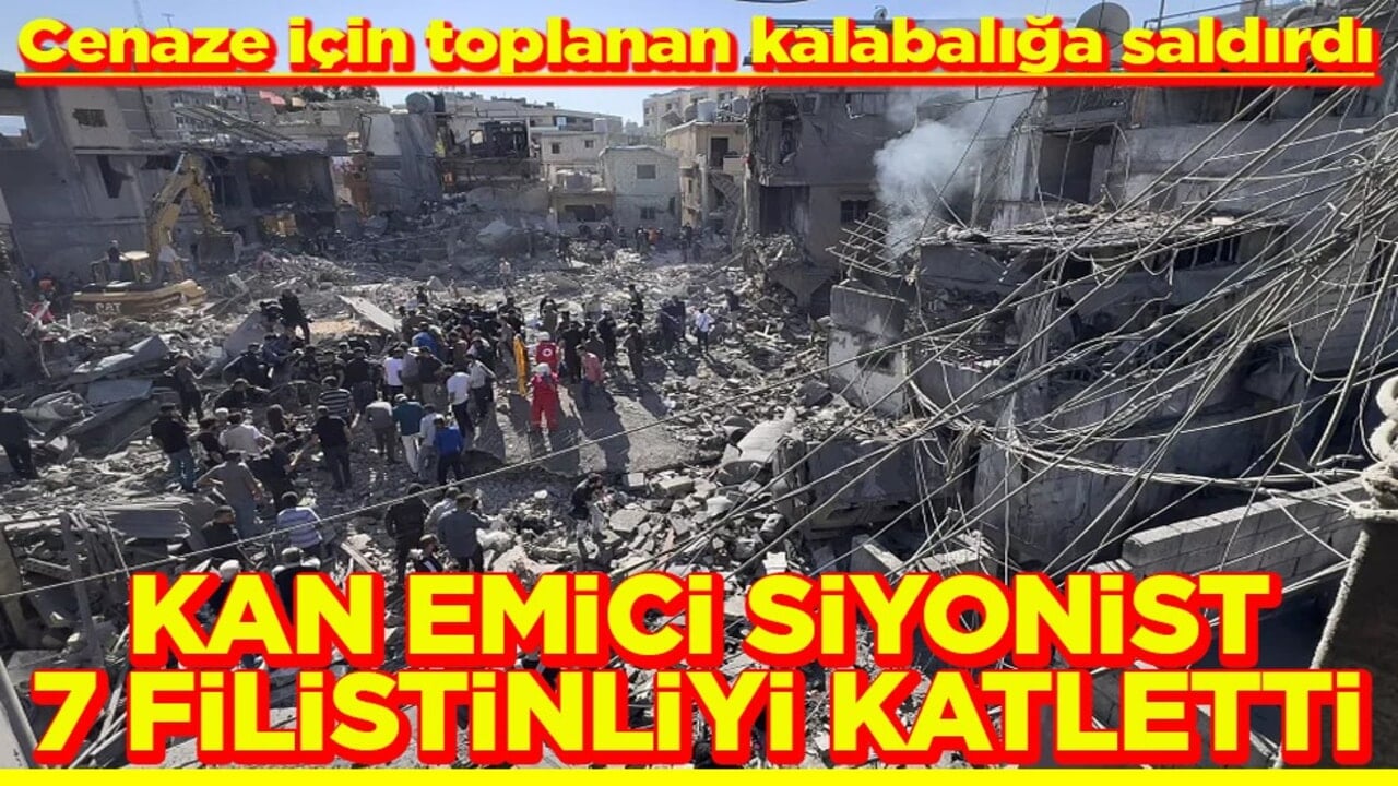 Cenaze için toplanan kalabalığa saldırdı Kan emici Siyonist 7 Filistinliyi katletti