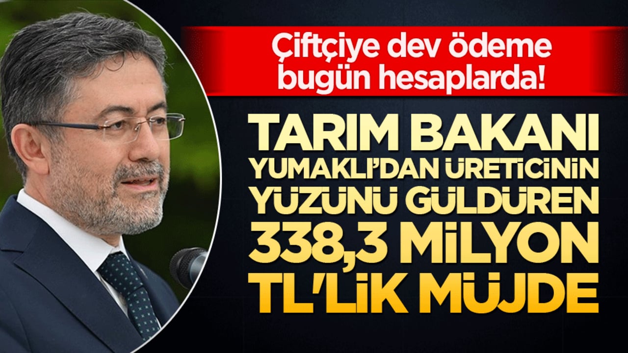 Çiftçiye dev ödeme bugün hesaplarda! Tarım Bakanı Yumaklı’dan üreticinin yüzünü güldüren 338,3 milyon TL'lik müjde
