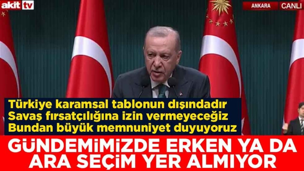 Cumhurbaşkanı Erdoğan: Gündemimizde erken ya da ara seçim yer almıyor
