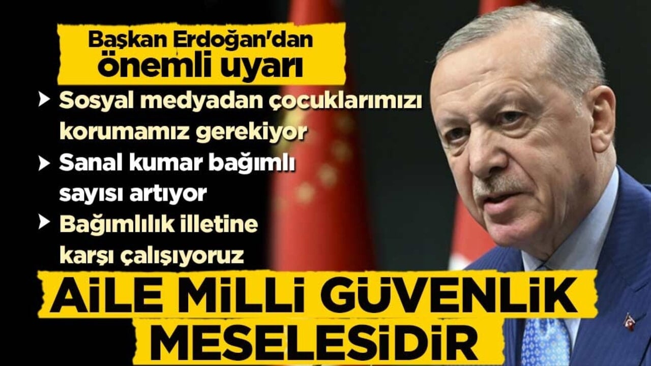 Cumhurbaşkanı Erdoğan, 'Aile' vurgusu yaparak uyardı: Sosyal medyadan çocuklarımızı korumamız gerekiyor