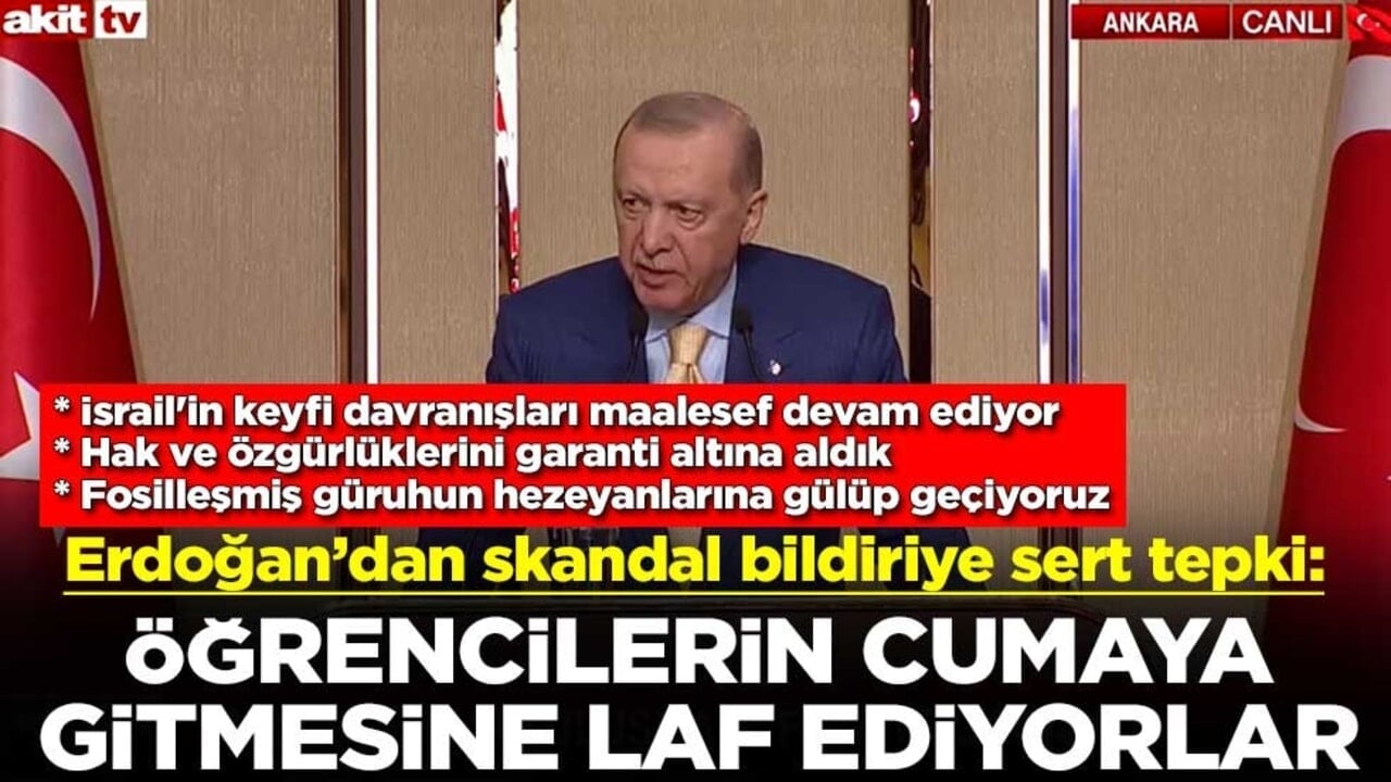 Cumhurbaşkanı Erdoğan laikçi yobazların bildirisine sert tepki: Öğrencilerin cumaya gitmesine laf ediyorlar